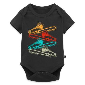 Trombone retro gift for trombone players - Baby Premium short-sleeve bodysuit - black - Front