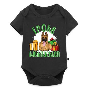 Belgian Malinois Frohe Weihnachten Ugly Sweater - Baby Premium Kurzarmbody - Schwarz - Vorne