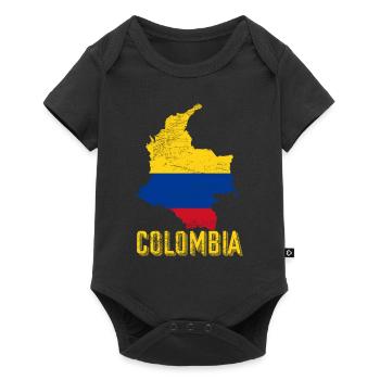 Colombia Country Shape Flag - Baby Premium short-sleeve bodysuit - black - Front