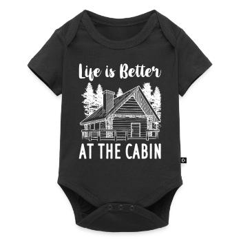 Cabane de montagne refuge chalet cabane en bois - Body à manches courtes Premium Bébé - noir - Devant
