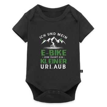 ebike mountain bike mountain biking bike gift - Baby Premium short-sleeve bodysuit - black - Front