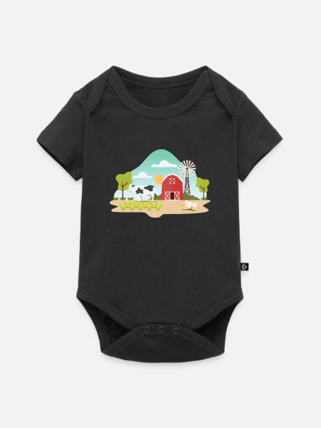 Farm - Baby Premium Kurzarmbody - Schwarz