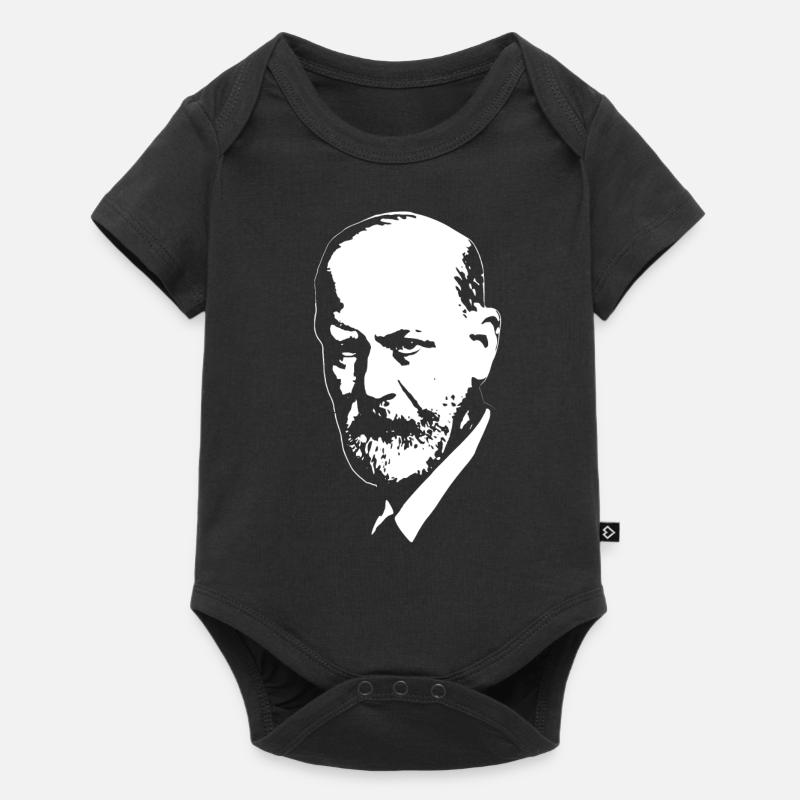 Sigmund Freud weiß auf schwarz - Body à manches courtes Premium Bébé - noir