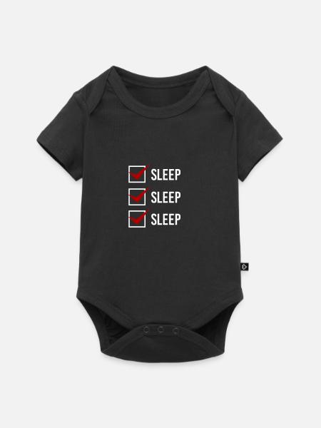 Sleep Sleep Sleep - Baby Premium Kurzarmbody - Schwarz