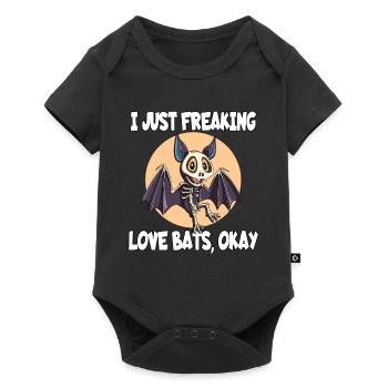 I Just Freaking Love Bats Okay Design - Baby Premium Kurzarmbody - Schwarz - Vorne