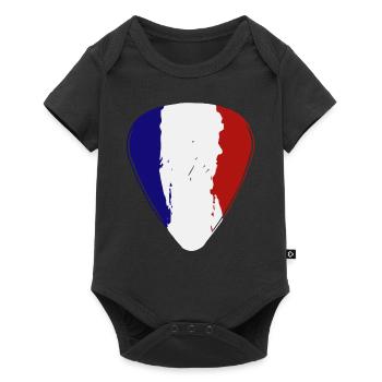 France Guitar Pick Flag Guitarist - Baby Premium short-sleeve bodysuit - black - Front