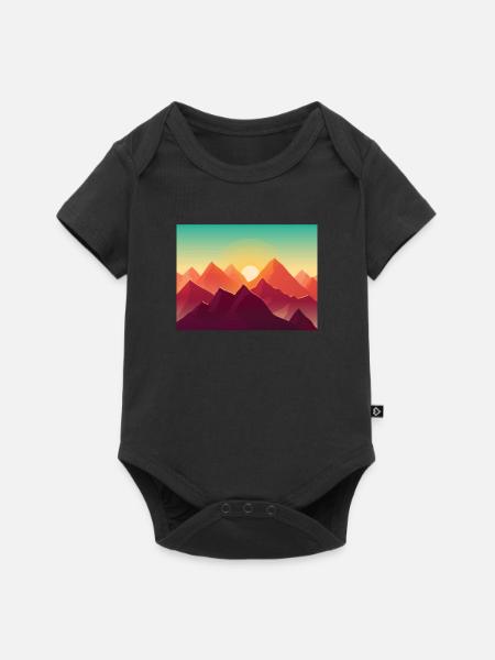 Berge - Sonnenaufgang - Baby Premium Kurzarmbody - Schwarz