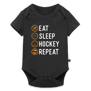 Eat Sleep Hockey Repeat Cool Fan Cadeau de Noël - Body à manches courtes Premium Bébé - noir - Devant