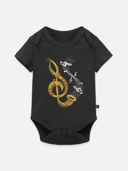 Saxophon Musik - Baby Premium Kurzarmbody - Schwarz