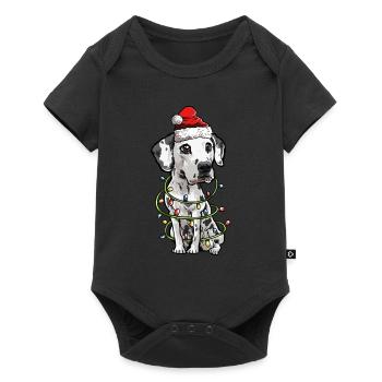 Dalmatian Santa Christmas Tree Lights - Baby Premium short-sleeve bodysuit - black - Front