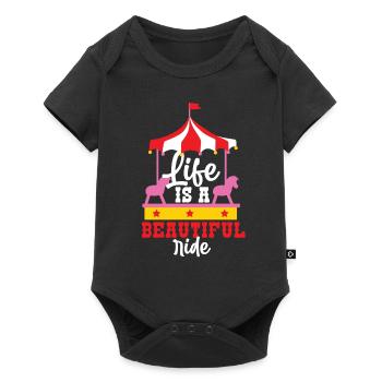 Carousel horses fun fair - Baby Premium short-sleeve bodysuit - black - Front
