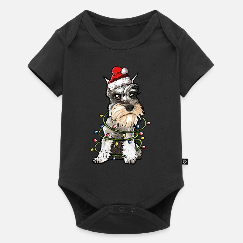 Schnauzer Cadeau de Noël chiens - Body à manches courtes Premium Bébé - noir