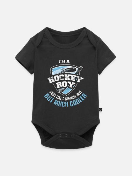 Hockey Junge - Baby Premium Kurzarmbody - Schwarz