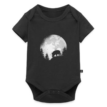 Wild boar gift hunter chasing moon - Baby Premium short-sleeve bodysuit - black - Front
