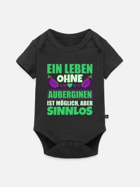 Aubergine - Baby Premium Kurzarmbody - Schwarz