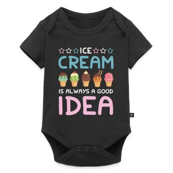 Ice cream idea saying - Baby Premium short-sleeve bodysuit - black - Front