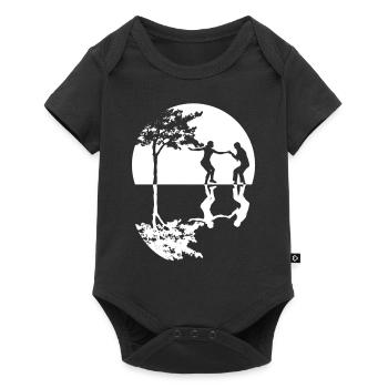 Boogie Woogie Tanz -Mond Spiegelung - Baby Premium Kurzarmbody - Schwarz - Vorne