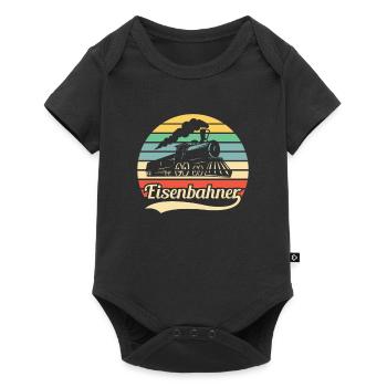 Eisenbahner Retro Design - Baby Premium Kurzarmbody - Schwarz - Vorne