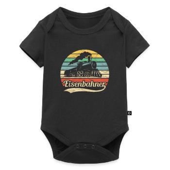 Eisenbahner Retro Vintage - Baby Premium Kurzarmbody - Schwarz - Vorne