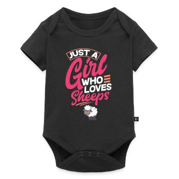 Drôle de femmes moutons moutons berger fermier - Body à manches courtes Premium Bébé - noir - Devant