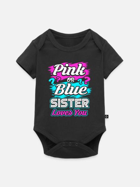 Schwangerschaft Schwester - Baby Premium Kurzarmbody - Schwarz