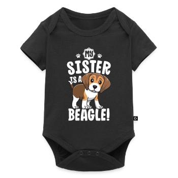 Ma soeur est une chemise Beagle Chemise Beagle pour enfants - Body à manches courtes Premium Bébé - noir - Devant