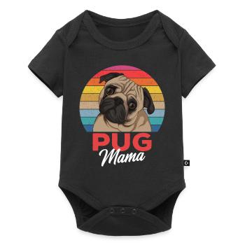 Idée cadeau propriétaire de chien carlin maman - Body à manches courtes Premium Bébé - noir - Devant
