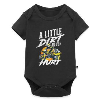 Funny motocross dirt mud - Baby Premium short-sleeve bodysuit - black - Front