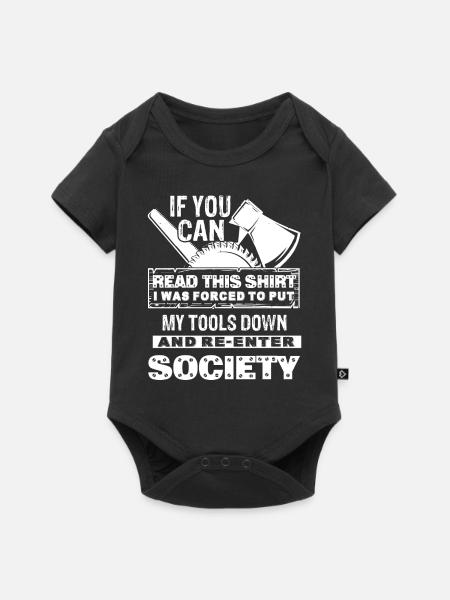 Holzarbeiter Lustiger Holzarbeiter - Baby Premium Kurzarmbody - Schwarz