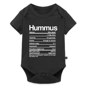 HUMMUS NÄHRWERTE - Baby Premium Kurzarmbody - Schwarz - Vorne