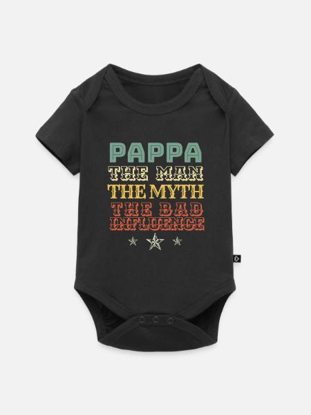 Soccer PAPPA - Baby Premium Kurzarmbody - Schwarz