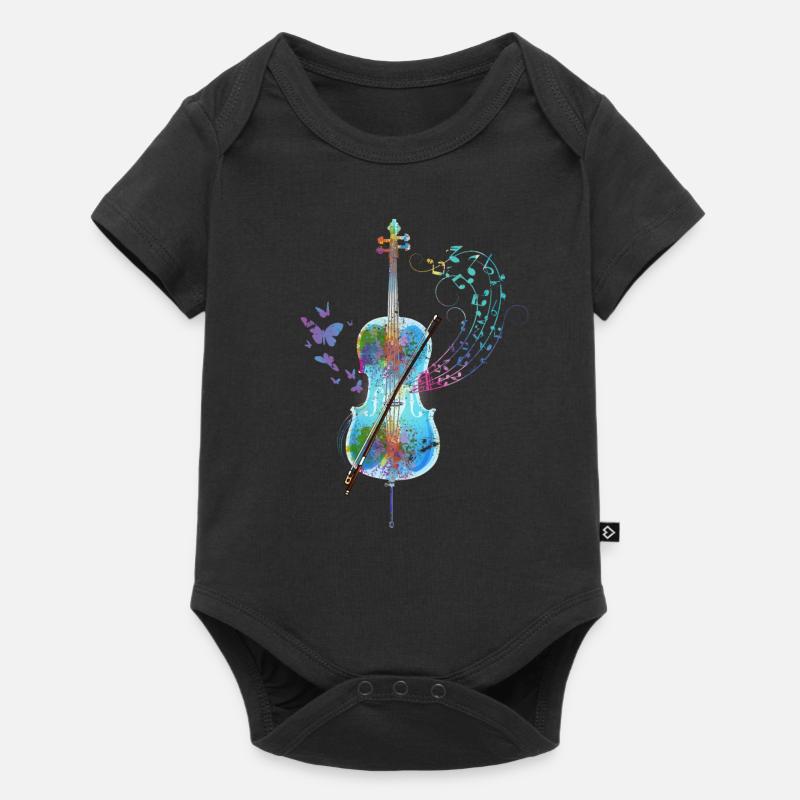 Orchestre violoncelle violoncelle - Body à manches courtes Premium Bébé - noir