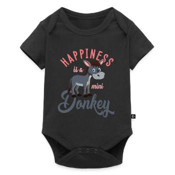 Esel, Esel böser Esel, schlauer Esel - Baby Premium Kurzarmbody - Schwarz - Vorne
