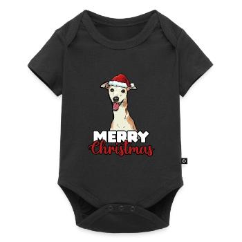 Merry Christmas Whippet Les amoureux des chiens cadeaux - Body à manches courtes Premium Bébé - noir - Devant