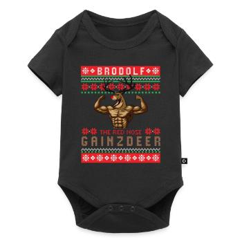 Christmas Gym, Christmas Gym Gainzdeer, - Baby Premium Kurzarmbody - Schwarz - Vorne