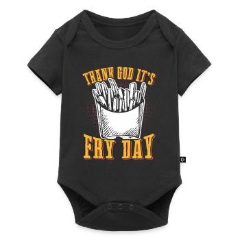 Fries fries fastood - Baby Premium short-sleeve bodysuit - black - Front