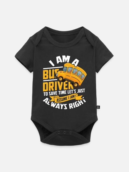 Bus - Baby Premium Kurzarmbody - Schwarz