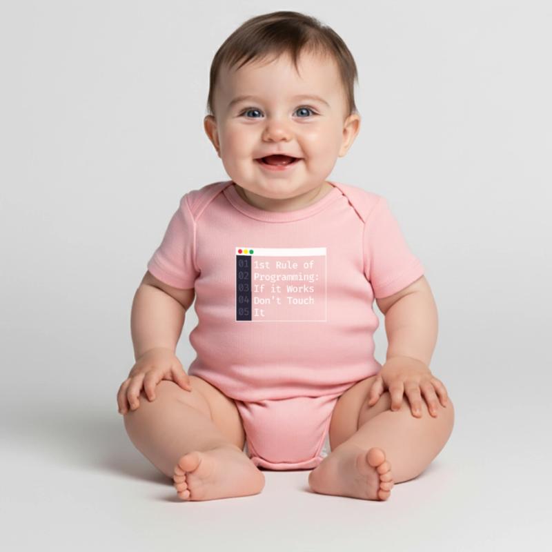 1st Rule Of Programming Programmer Coding Baby Premium short-sleeve bodysuit