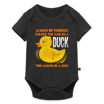 Canard animal - Body à manches courtes Premium Bébé - noir - Devant