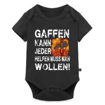 Gaffen kann jeder helfen muss man wollen - Baby Premium Kurzarmbody - Schwarz - Vorne
