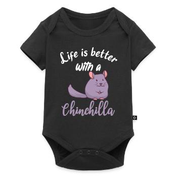 Chinchilla Lover Life est meilleure avec un chinchilla - Body à manches courtes Premium Bébé - noir - Devant