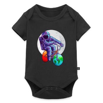 Espace astronaute vélo lune mars terre planète - Body à manches courtes Premium Bébé - noir - Devant