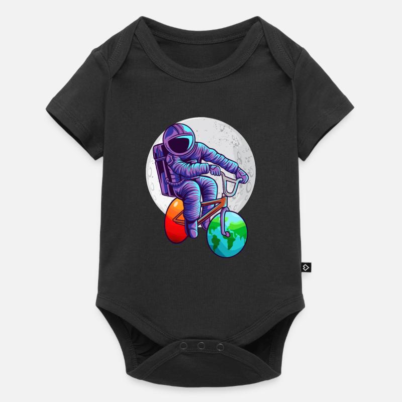 Espace astronaute vélo lune mars terre planète - Body à manches courtes Premium Bébé - noir