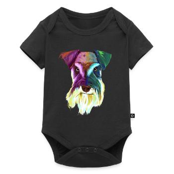 Splash schnauzer chien - Body à manches courtes Premium Bébé - noir - Devant