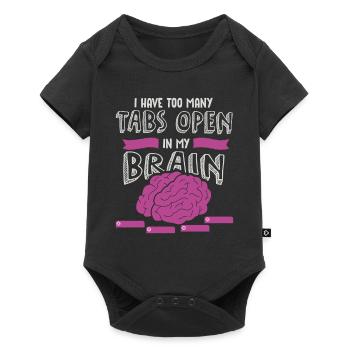 adhd, adhd Brain tabs open, Achtung, - Baby Premium Kurzarmbody - Schwarz - Vorne