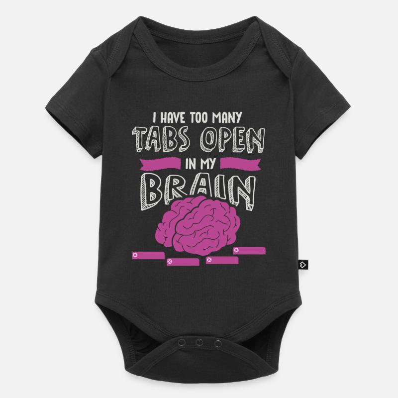 adhd, adhd Brain tabs open, Attention, - Baby Premium short-sleeve bodysuit - black