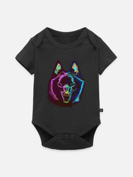 Splash Schipperke Hund - Baby Premium Kurzarmbody - Schwarz