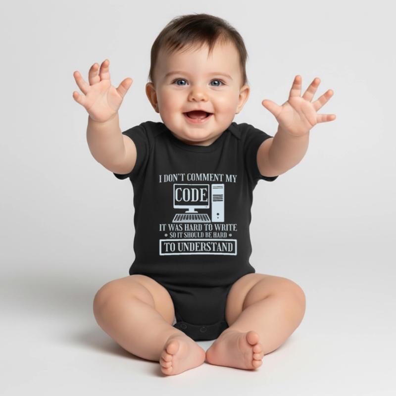 I Don't Comment Code Programmer Coding Baby Premium short-sleeve bodysuit