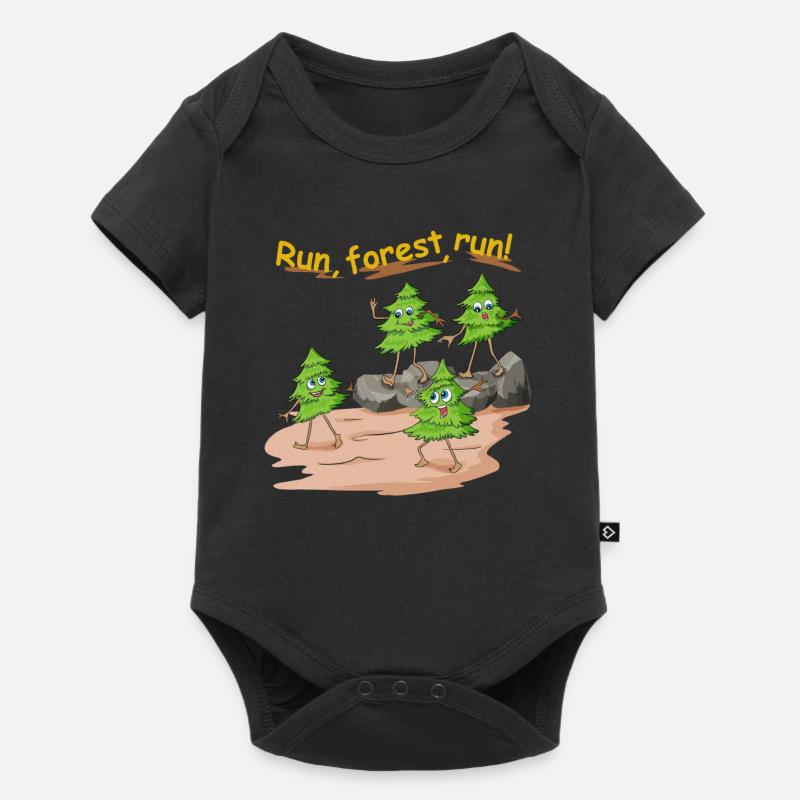 Forêt de sapins courir dans la forêt comme un jogger - Body à manches courtes Premium Bébé - noir
