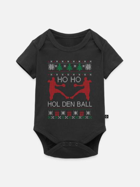 Handball Ugly Christmas Weihnachten Xmas - Baby Premium Kurzarmbody - Schwarz